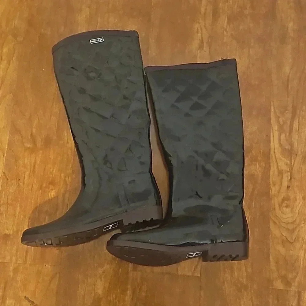 Tommy Hilfiger Tall Tufted Rain Boots - Picture 2 of 8